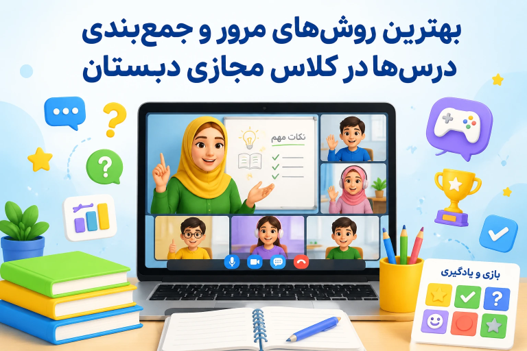 جمع‌بندی و مرور درس‌ها در کلاس مجازی دبستان